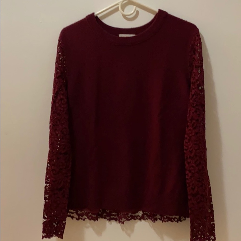 Tory Burch Merino Peplum Sweater
